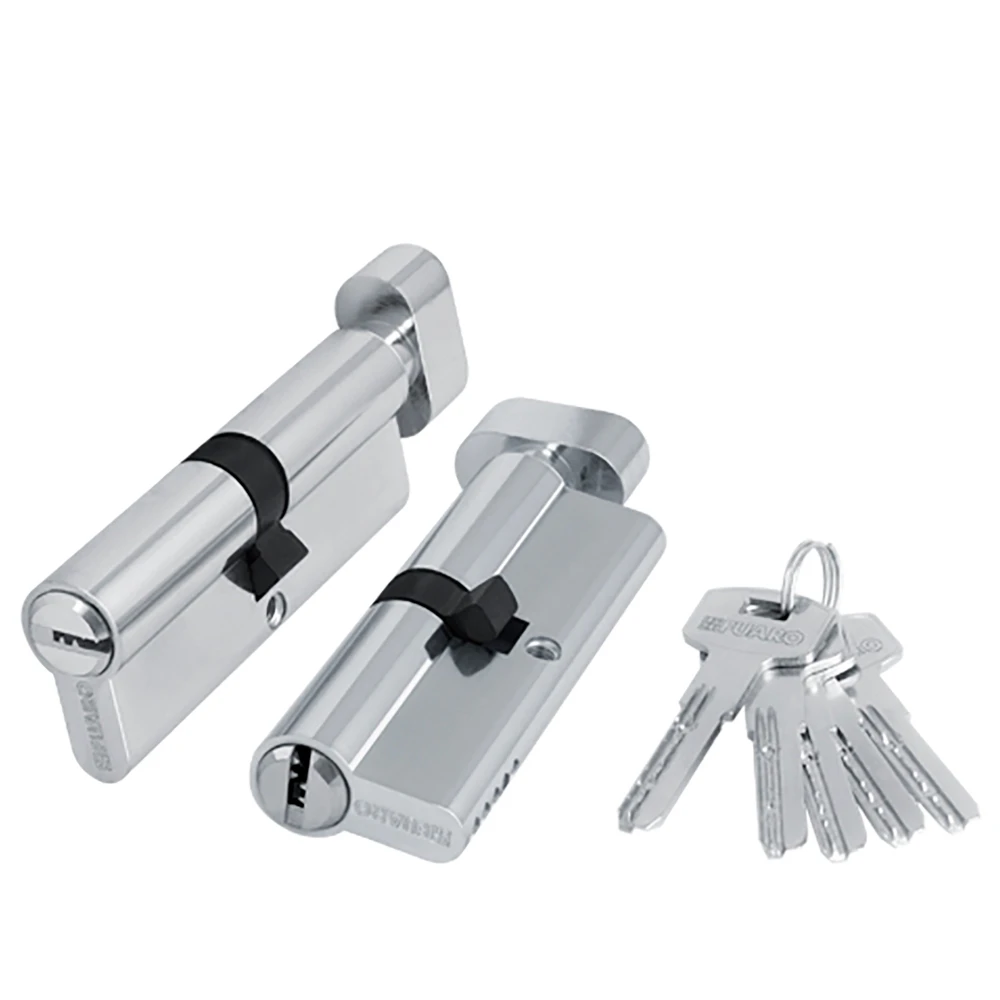 Фото Цилиндровый механизм (200 ZM/90) 2000ZMKnob90(35+10+45) CP хром 5Key с вертушкой