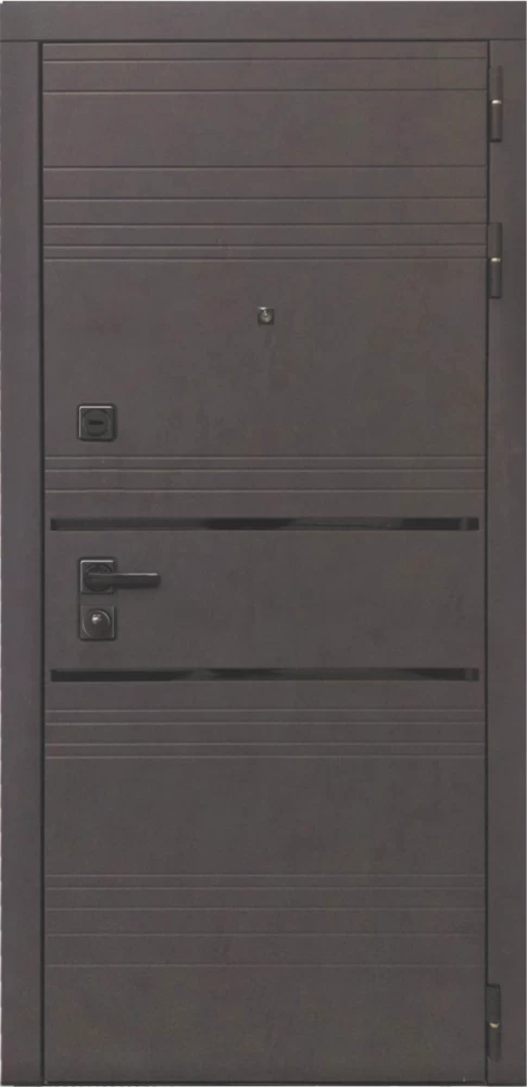 Входная дверь ДвериПРО L-43 СБ-1 (лак. белое, 16мм, беленый дуб) DPRO197032 внешняя сторона