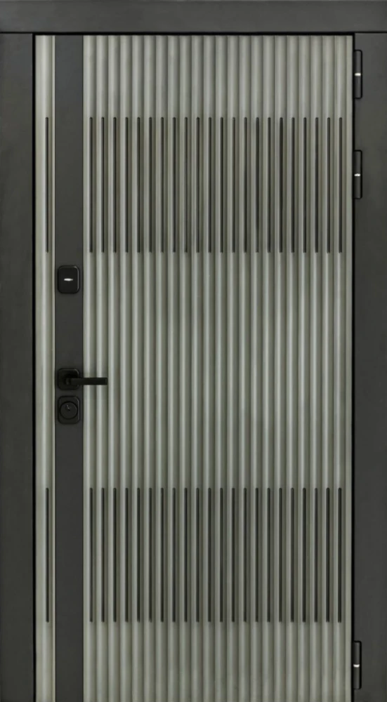 Входная дверь ДвериПРО Элфи Алиса (16мм, ПВХ Ясень белый, зеркало) DPRO227567 внешняя сторона