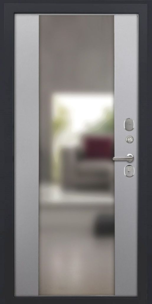 Входная дверь ДвериПРО Elfy Алиса (16мм, ПВХ софт грей, зеркало) DPRO196435 внутренняя сторона