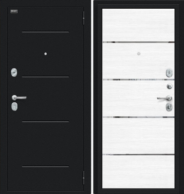Дверь Браво Лайн Букле черное/Snow Melinga